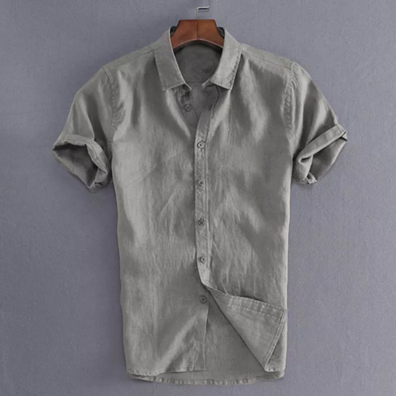 Camisa de Linho Casual Masculina