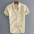 Camisa de Linho Casual Masculina