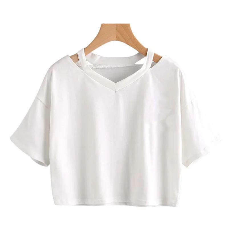 Camiseta Cropped Casual Feminina