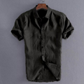 Camisa de Linho Casual Masculina