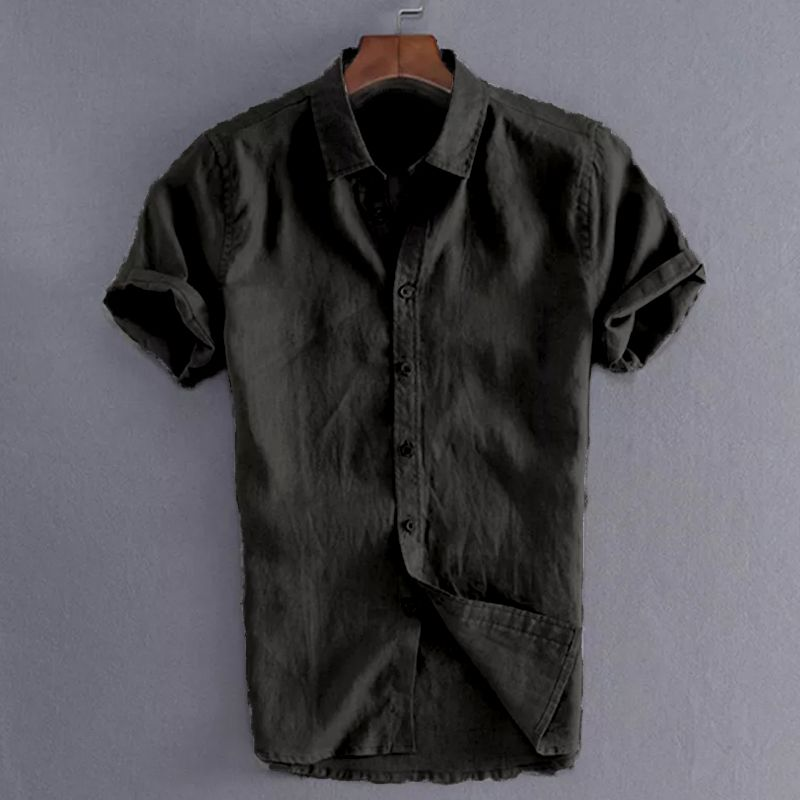 Camisa de Linho Casual Masculina